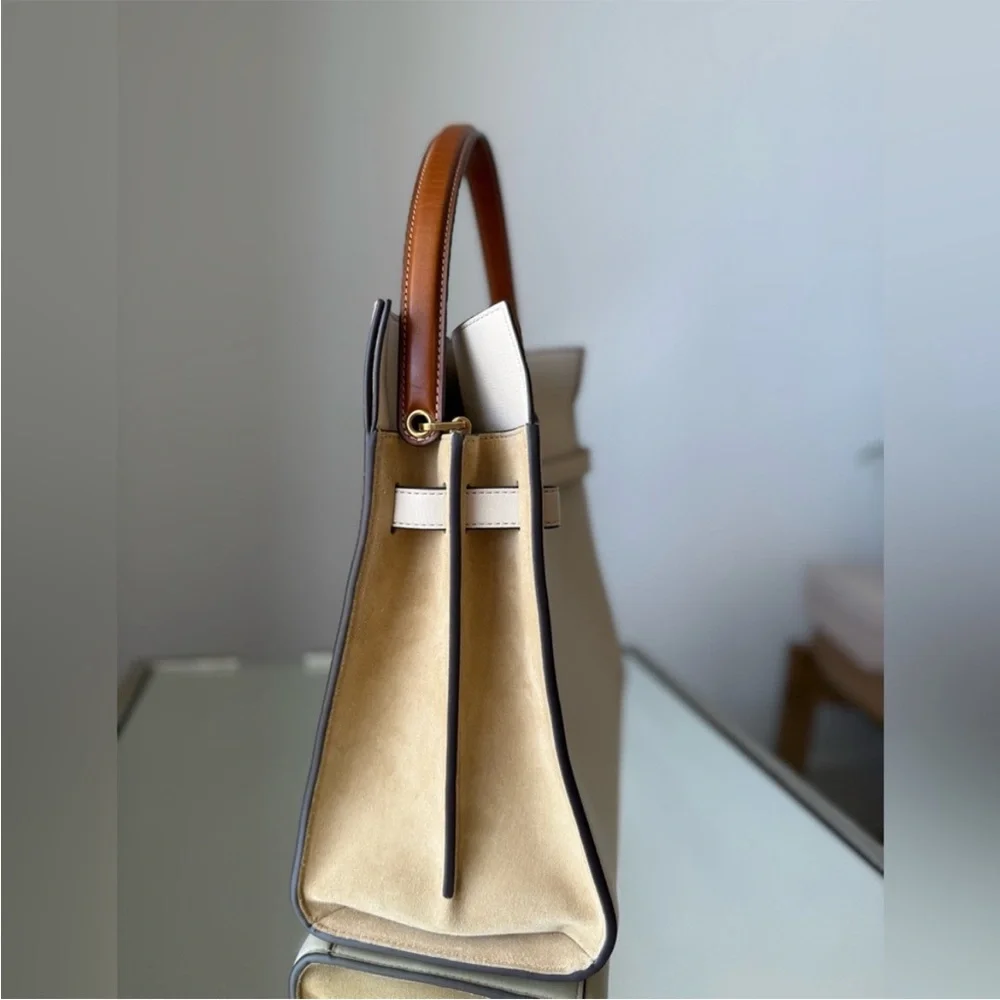 Like new Tory Burch Lee Radziwill Double
Bag Satchel New Cream $1,320 - Picture 4 of 9